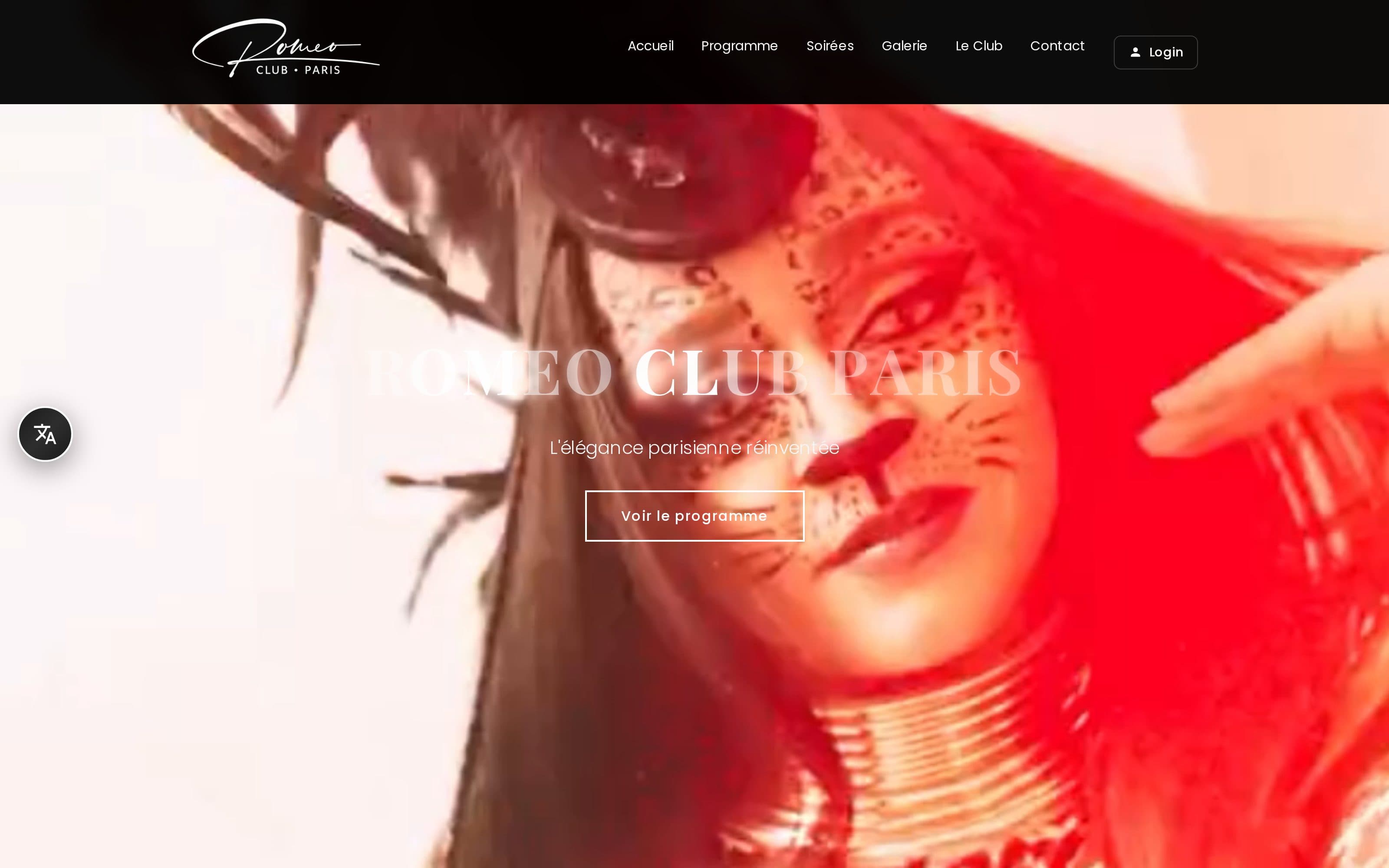 Aperçu du site Romeo Club Paris